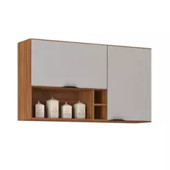 Armário Aéreo p/ Cozinha Firenze Nicho 2 Portas 120cm Amendola/Nude Prime TX - Demóbile
