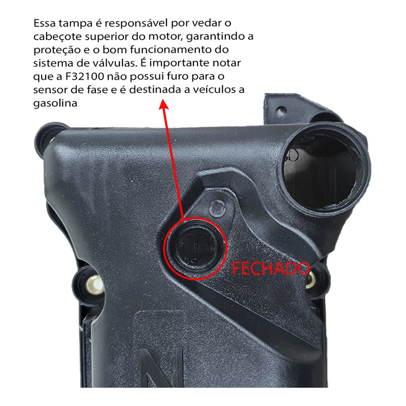 Tampa Válvula Cabeçote Ecosport 1.6 8v Gas 2003 A 2007 — imagem 2 de 2