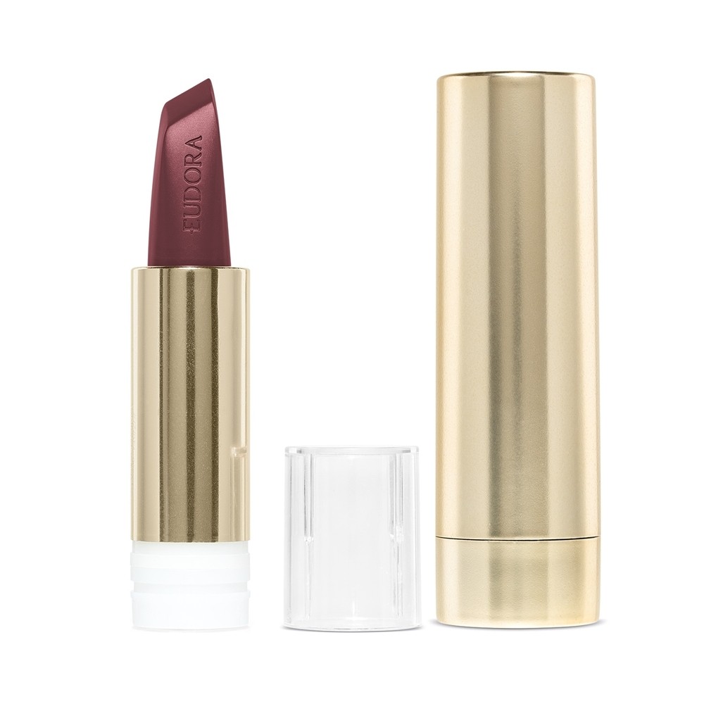 Kit Sofisticada e Cheia de Atitude: Batom Vinho 3,4g + Case Dourado