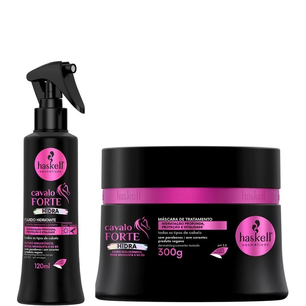 Kit Mascara + Fluido Cavalo Forte Hidra Haskell
