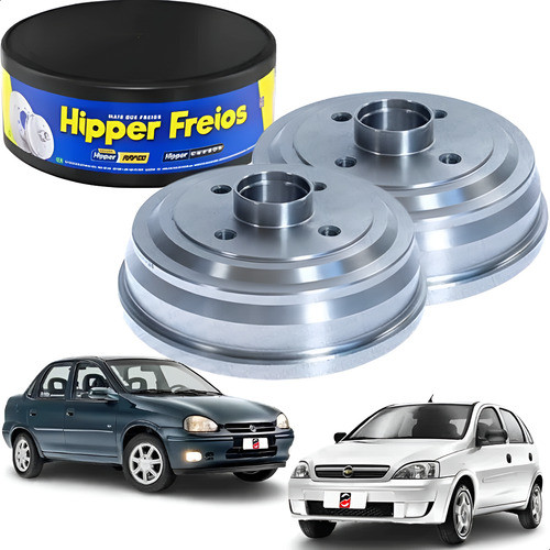 Par 2 Tambor Freio Traseiro Com Cubo Novo Corsa, Corsa Sedan em Oferta na Shopee