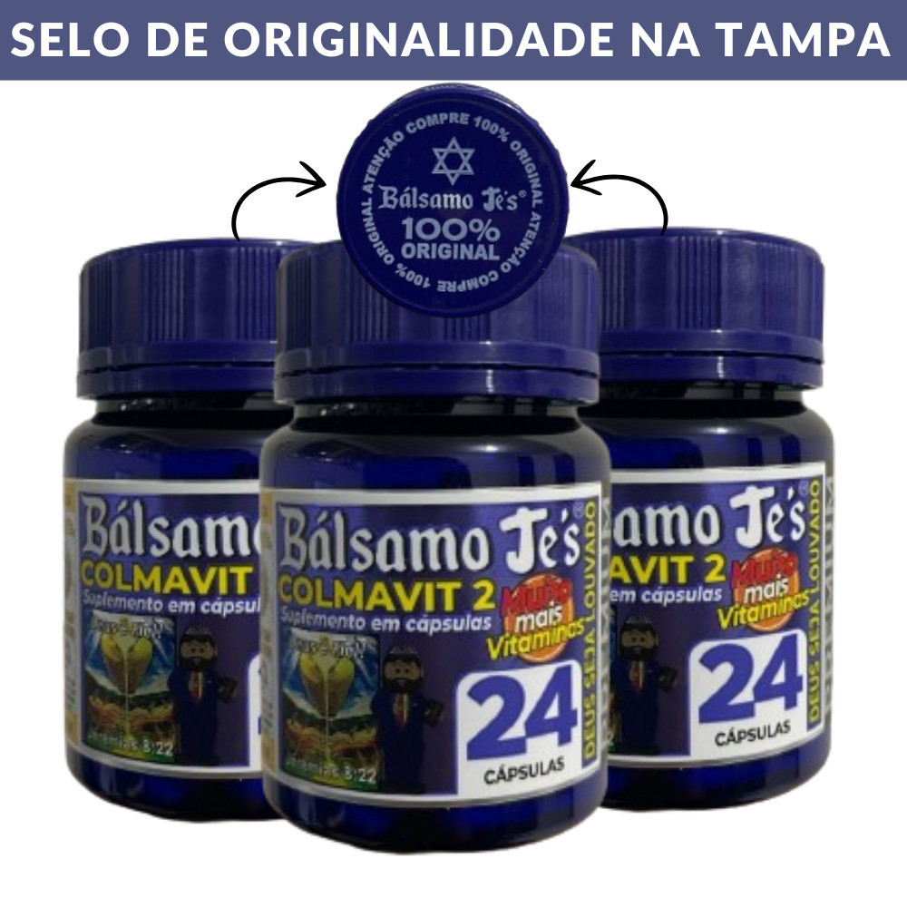 Kit 6 Frascos Bálsamo Colmavit 2 - Mais Vitaminas 24 Cápsulas