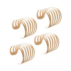 4 Anéis para Guardanapo Lyor Curves de Aço Dourado