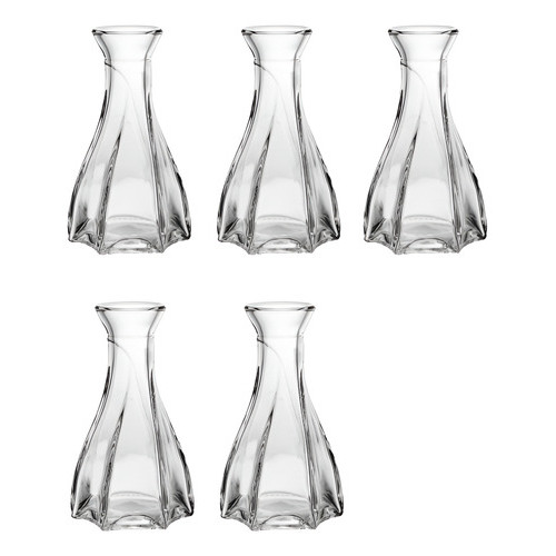 Kit 5 Vaso Vidro Decorativo Solitário Sala Festa Casamento 12cm 