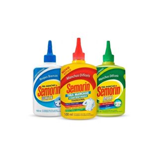 KIT SEMORIN TIRA MANCHAS: TRADICIONAL + MAXI + WHITE 100ML em Oferta na Shopee