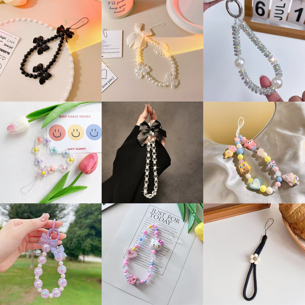 Pulseira De Telefone/Corrente Com Contas/Alça Câmera/Pingente Estilo Coreano