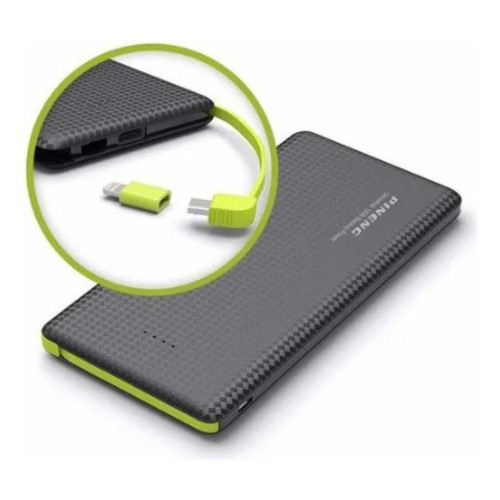 Power Bank Pineng 10000mah Turbo 2 Saídas Usb Inclui Cabo Adaptador Light