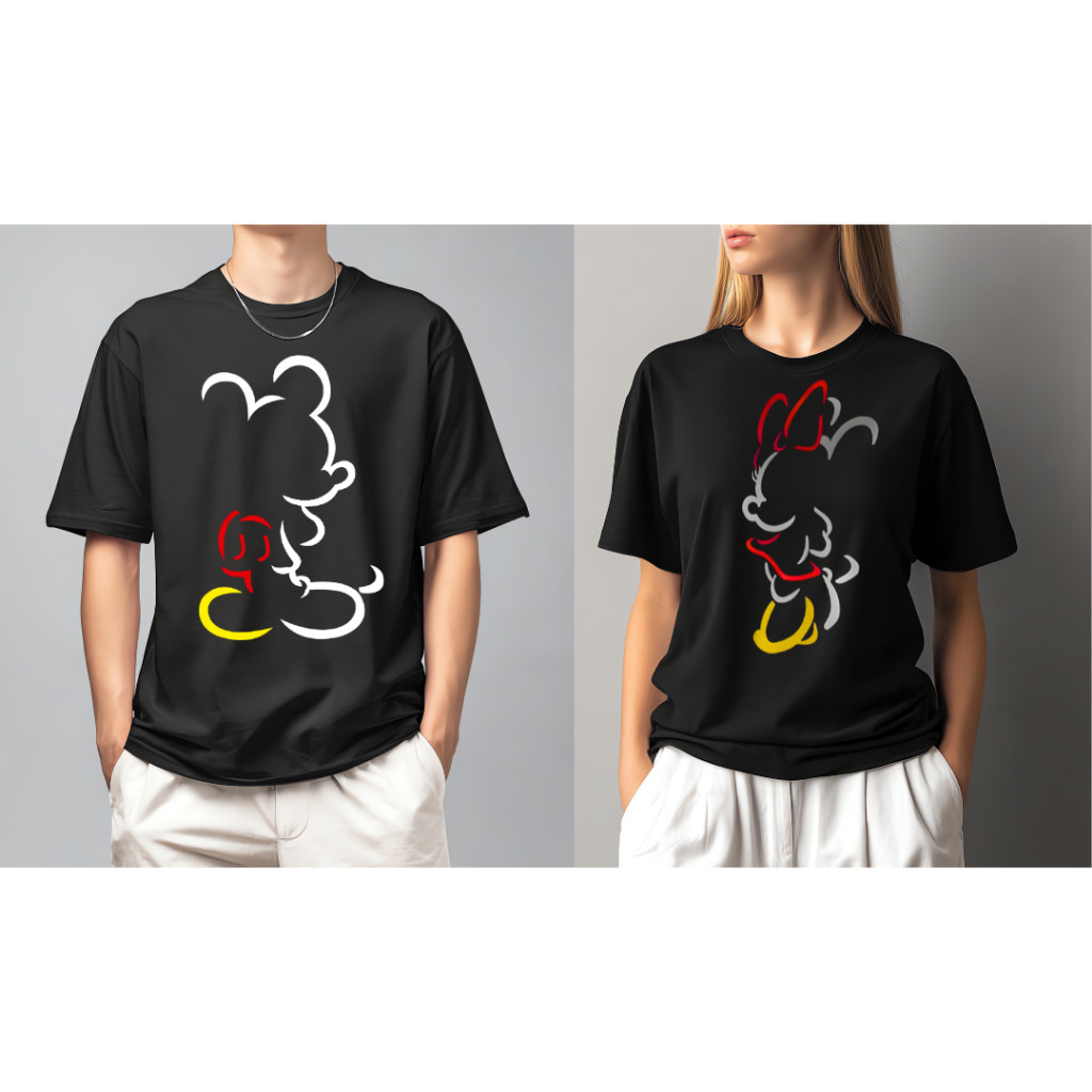 Linda Camiseta Camisa Camisa Kit Casal Mickey & Minie,  Noivos Casamento Namorados Blusa 100% Algodão Envio Imediato Pre