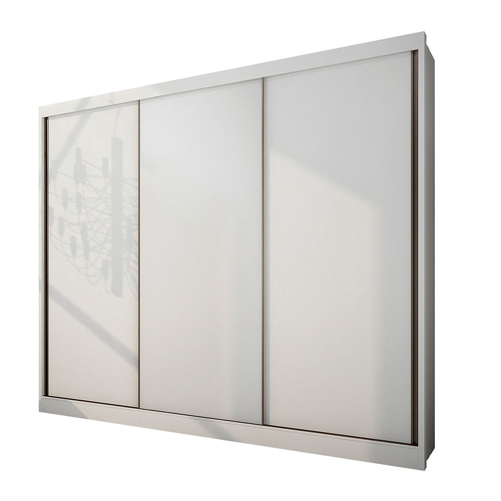 Guarda Roupa Casal MDF Kiev 3 Portas de Correr e 6 Gavetas Una Mobília
