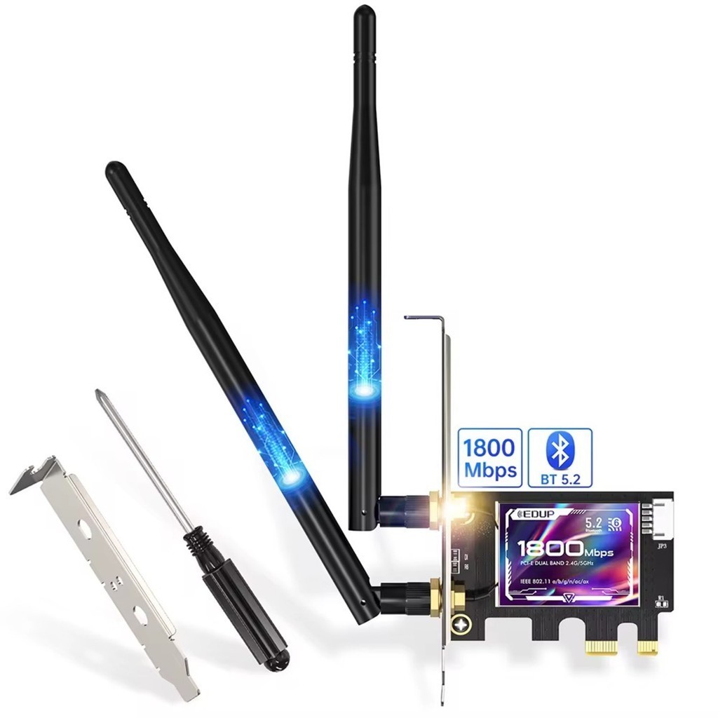 Placa de Rede Wireless PCI-E Wi-Fi 2.4GHz 5GHz Bluetooth 5.2 Knup KP-T136 em Oferta na Shopee