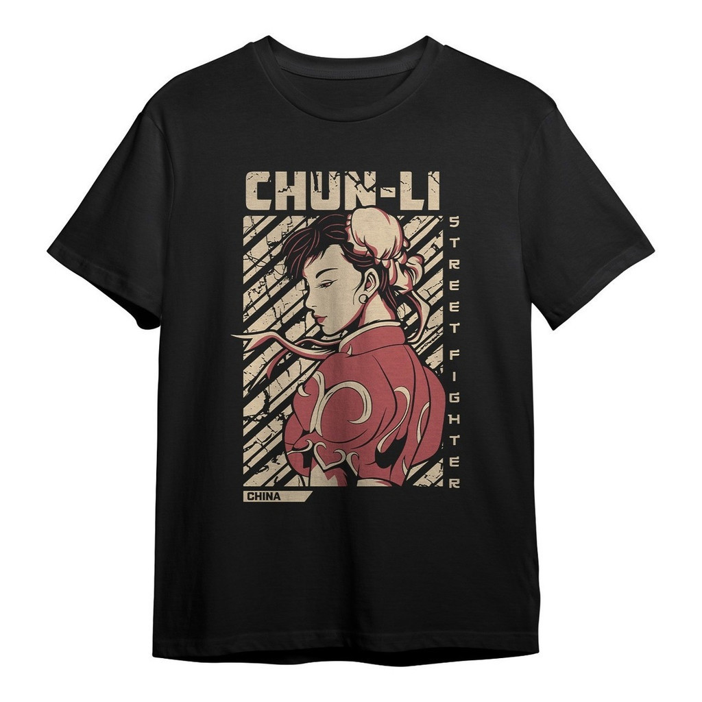 Camiseta Unissex Oversized Plus Size Feminina Masculina BR.halo  Chun Li Street Fighter Gamer Geek Nerd Blusa Camisa