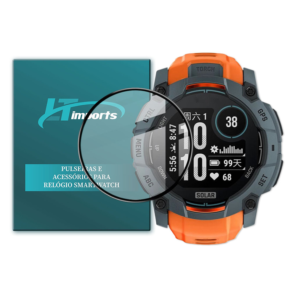 Película 3D FlexyGlass PMMA LTIMPORTS compatível com Garmin Instinct 3 Solar 45mm