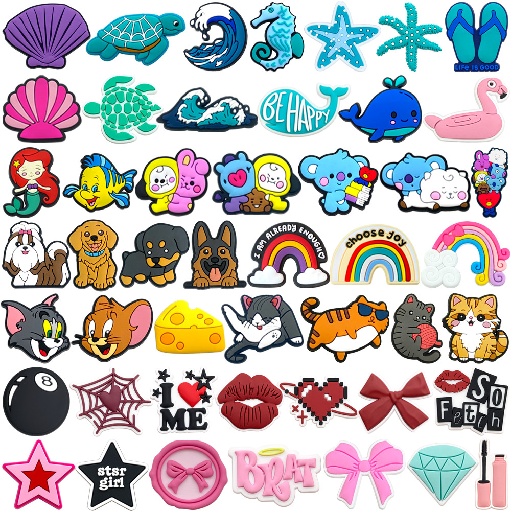 Amuletos De Sapato MEIDJ 48 Ocean Series E Decorações Da Série Y2K Acessórios De PVC Com Botão