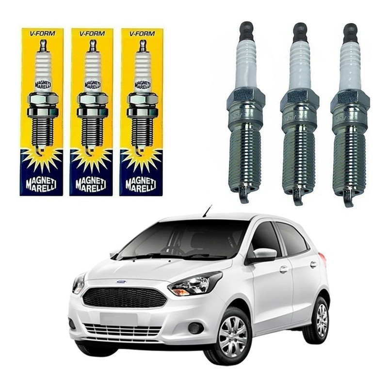 Jogo 3 Velas Ignição Marelli Ford Ka 1.0 12v 2014 A 2018