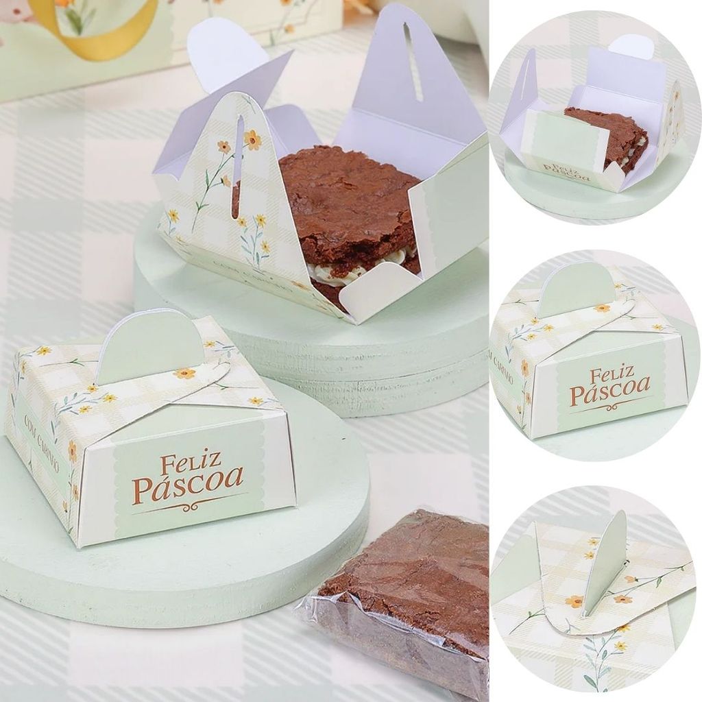 10 CAIXA PARA BROWNIE 7X7CM FLORIR 5627 ( PASCOA JANGO 2026 ) em Oferta na Shopee