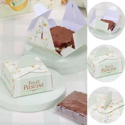 10 CAIXA PARA BROWNIE 7X7CM FLORIR 5627 ( PASCOA JANGO 2026 )