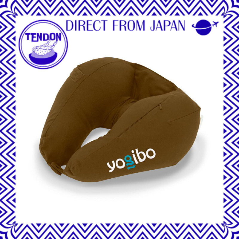 Yogibo Neck Pillow X Logo (Travesseiro de Pescoço X Logo) Chocolate Marrom Almofada para Avião Máscara de Olhos