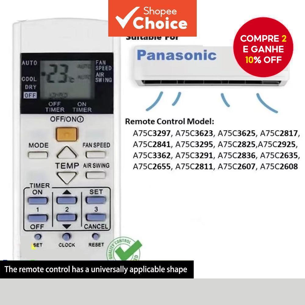 Para o controle remoto Panasonic A75C3297, 3623, 3625, 28172841, 3295, 2825, 2925, 3362, 3291, 2836, 2635, 2655, 2811,