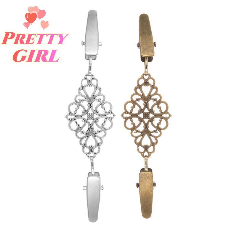 [Pretty ggirl] Clipes De Suéter Retrô Fixadores Padrão De Flor Cardigã Vestido Camisas Colarinho Broche Ba Cinch Clipe P