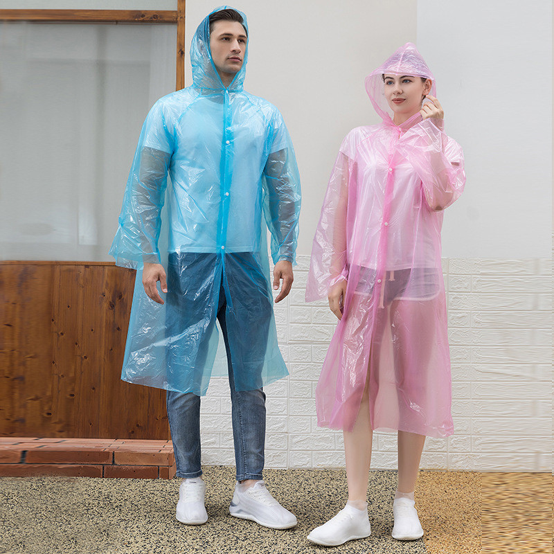 Capa Chuva Grande com Capuz  Impermeável Unissex Quatro cores disponíveis