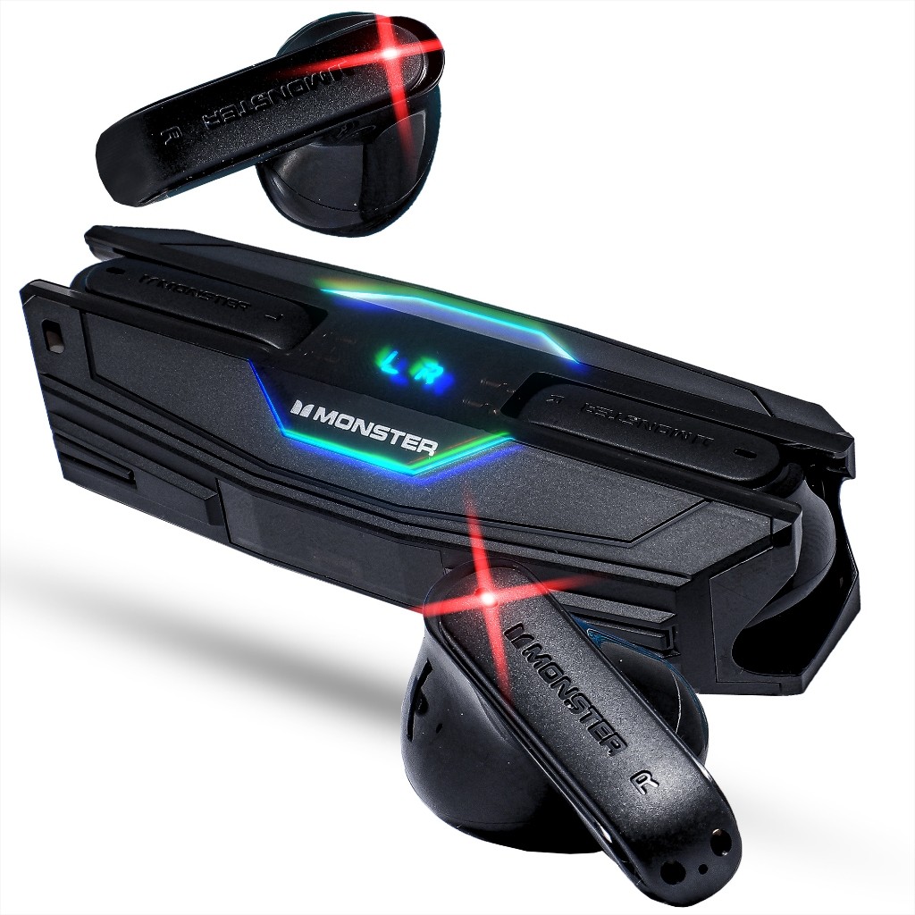 Fone De Ouvido Monster Bluetooth Original Toque Multifunções Led Função TWS Tipo-C USB