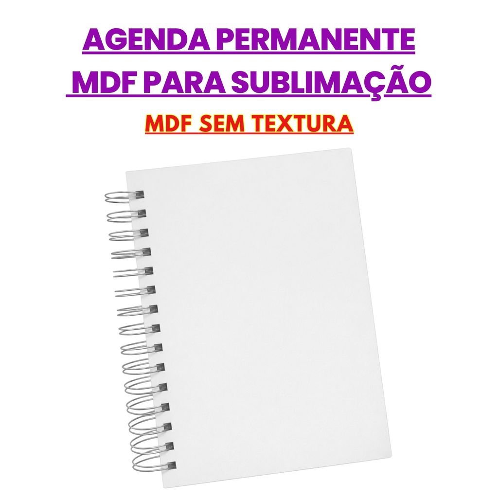Agenda 2026 para Sublimação capa Mdf 3mm sem textura agenda Permanente