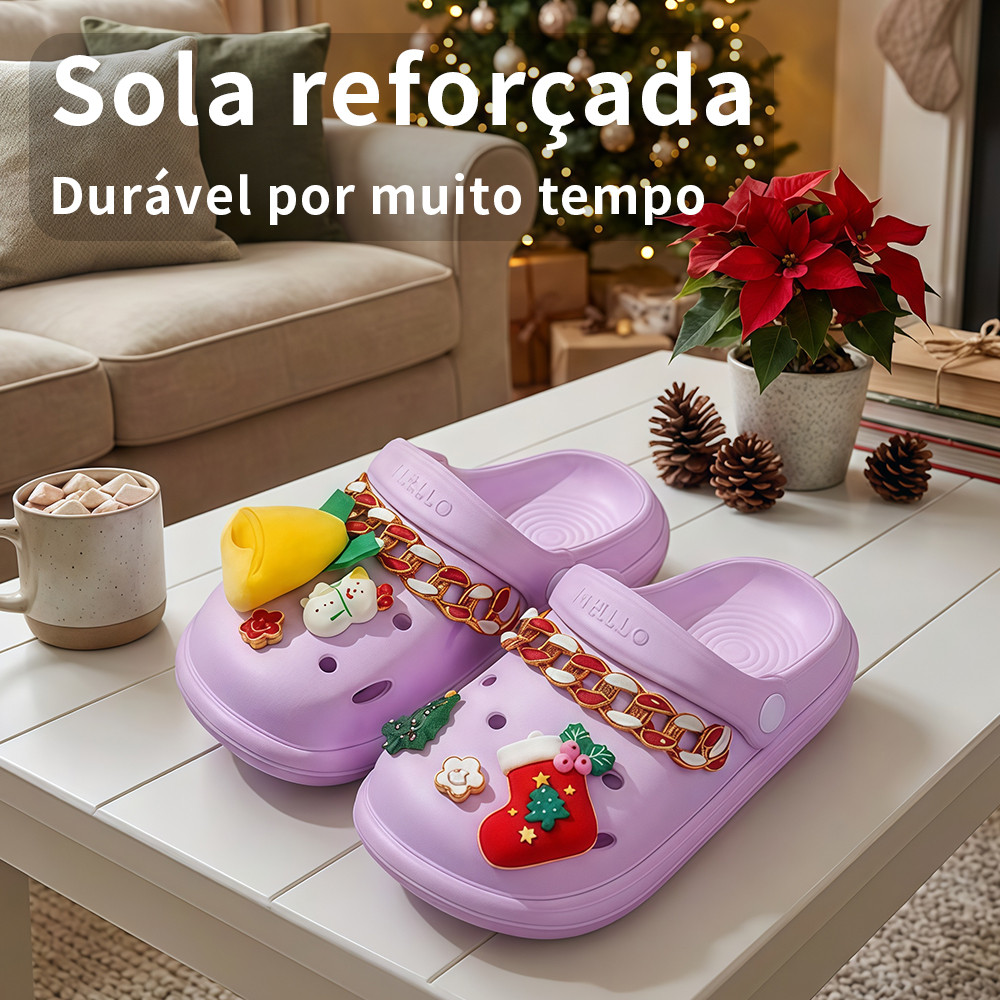 Babuche Infantil Feminina Menina Papete Leve Macia Confortável Antiderrapante Anticolisão Respirável Escola Lazer