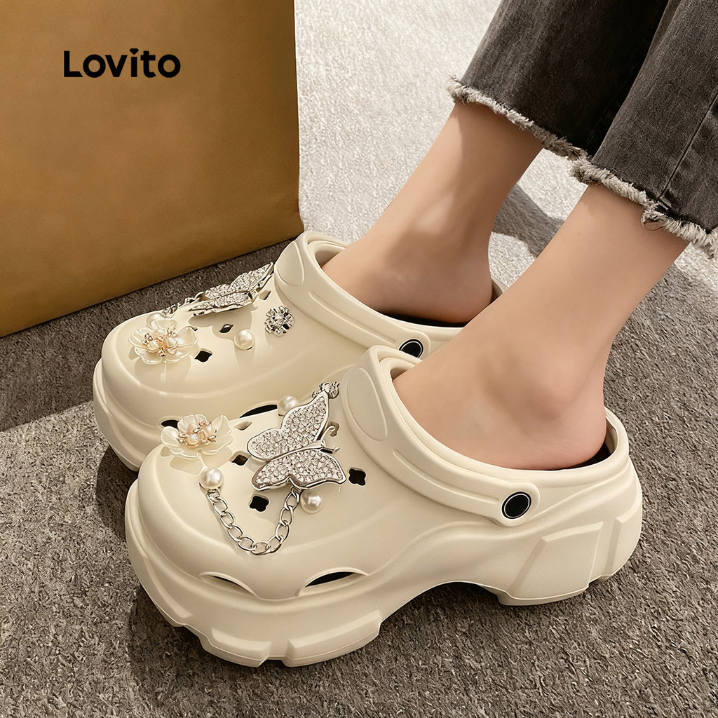 Lovito Sandálias Planas Elegantes de Novo Estilo para Mulheres LFA100009