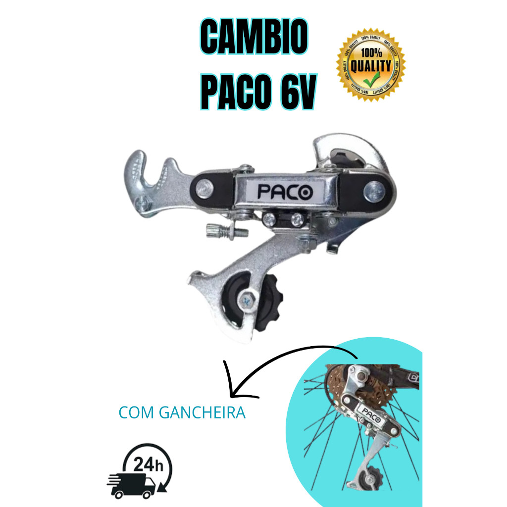 Cambio 6v/18v 7v/21v  Macaquinho Com Gancheira Pra Marcha De Bicicleta Aro 20/24/26
