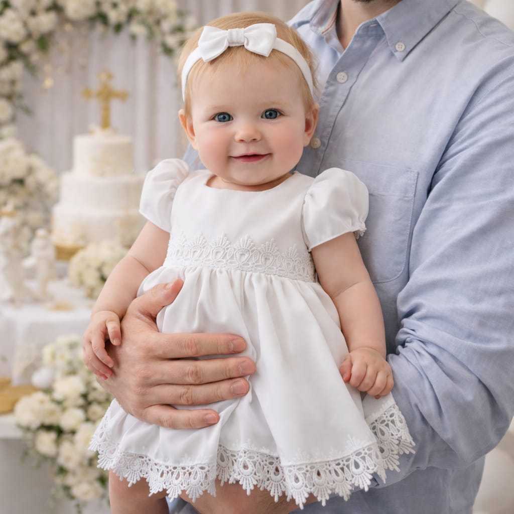 Vestido Branco Princesa /LUXO0 a 3 anos Batizado Aniversário Ano Novo Reveillon — imagem 2 de 2