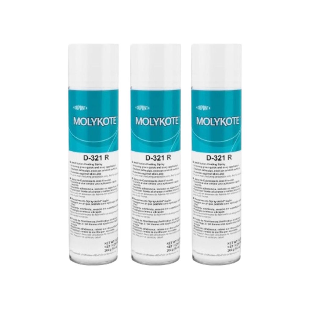 Kit 3 Molykote D-321R Spray Dupont 400Ml Lubrificante Industrial Proteção Contra Desgaste