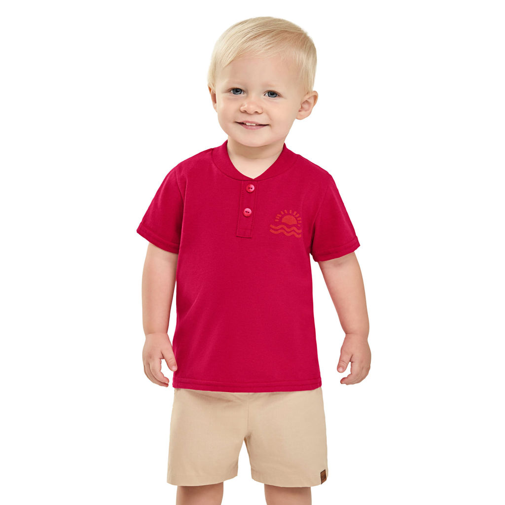 Conjunto Bebê Menino Sol Elian Vermelho