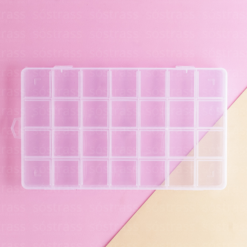 Caixa Organizadora 28 Divisórias 22x13x1.8cm Transparente em Oferta na Shopee