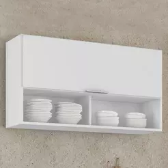 Armário de Cozinha Aéreo 100cm Pérola Z34 Branco - Mpozenato