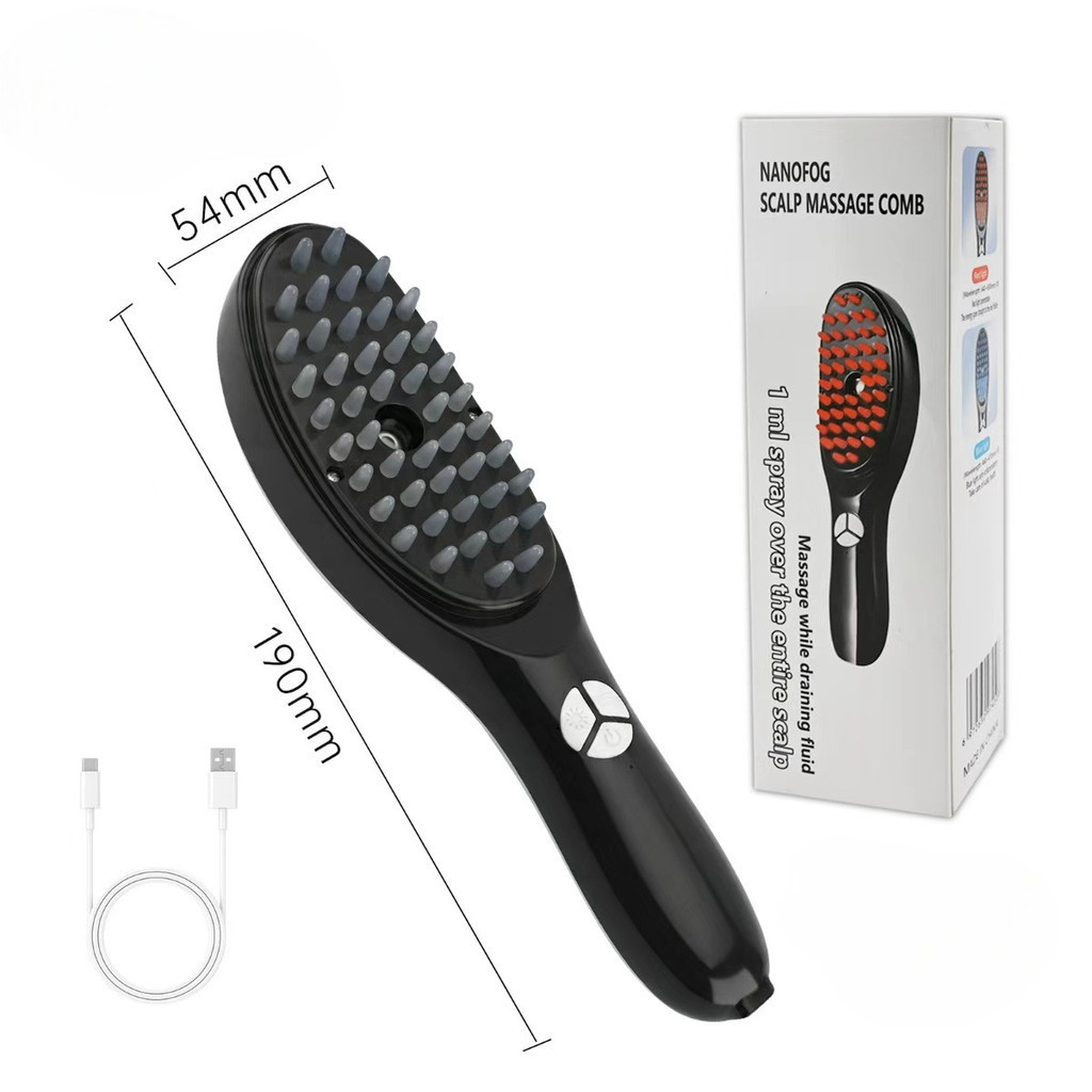 Massageador de Couro Cabeludo com Nebulização + Vibração 3 Níveis com Luz Vermelha e Azul  alex