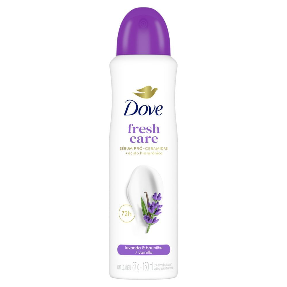 Antitranspirante Aerosol Dove Fresh Care Lavanda e Baunilha 150ml Spray em Oferta na Shopee