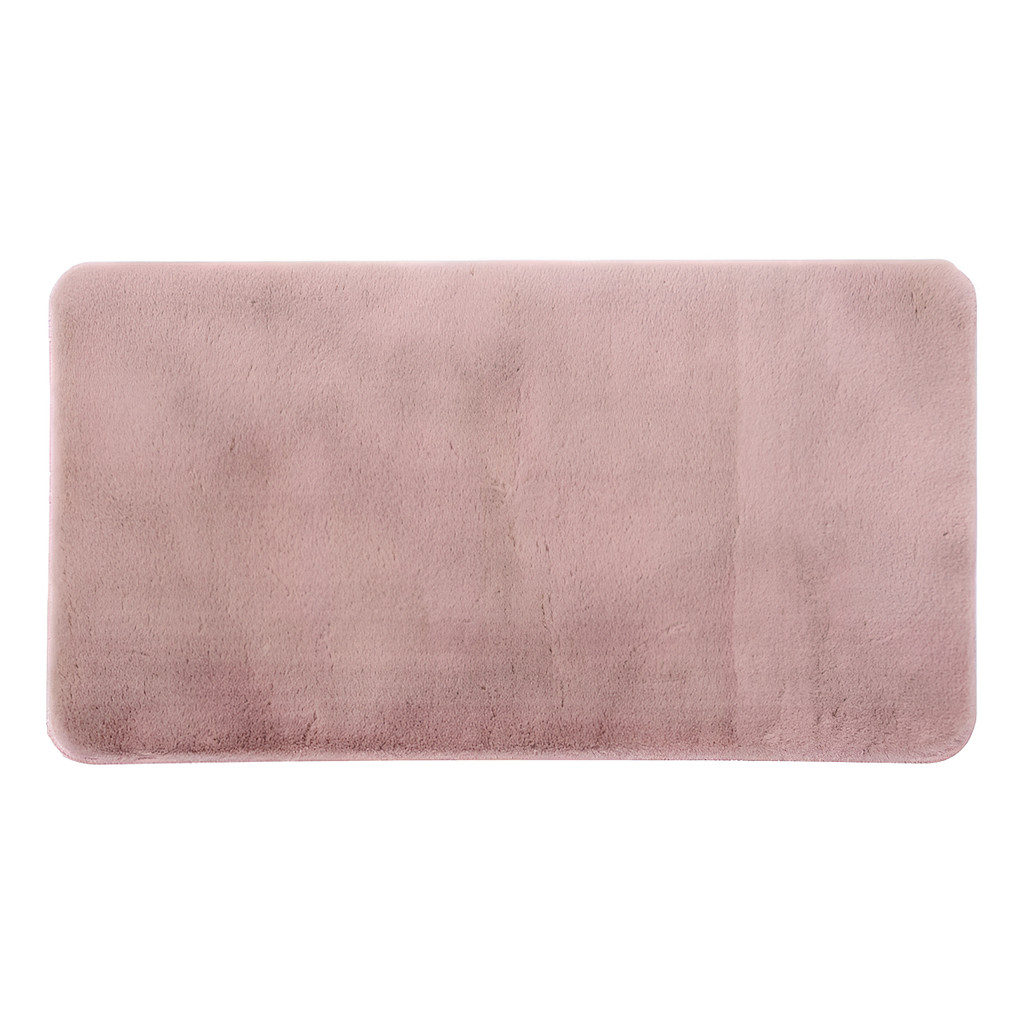 Tapete Felpudo Antiderrapante Rosa Poliéster 66x180cm Jolitex Sala Tapete Passadeira Pele Coelho Antiderrapante Melody