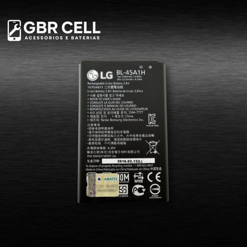 Bat compatível LG K10 2016 K430tv ( Bl-45a1h ) + NF + Entrega Direta em Oferta na Shopee