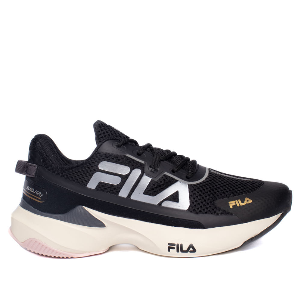 Tênis Feminino Fila Recovery Preto/Rosa Claro