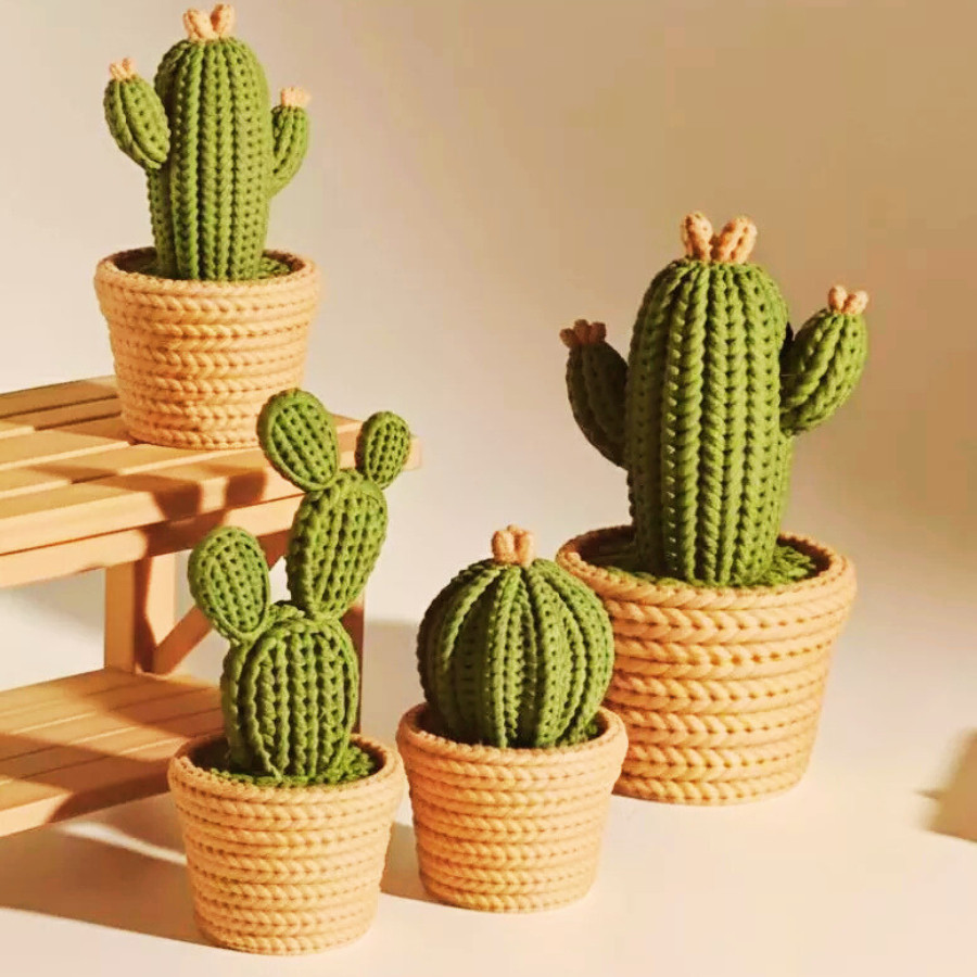 Oferta Especial KIT 2 Plantas Decoração minimalista 3D Efeito Tricô – Decoração para sala Escritório envio imedia lj03