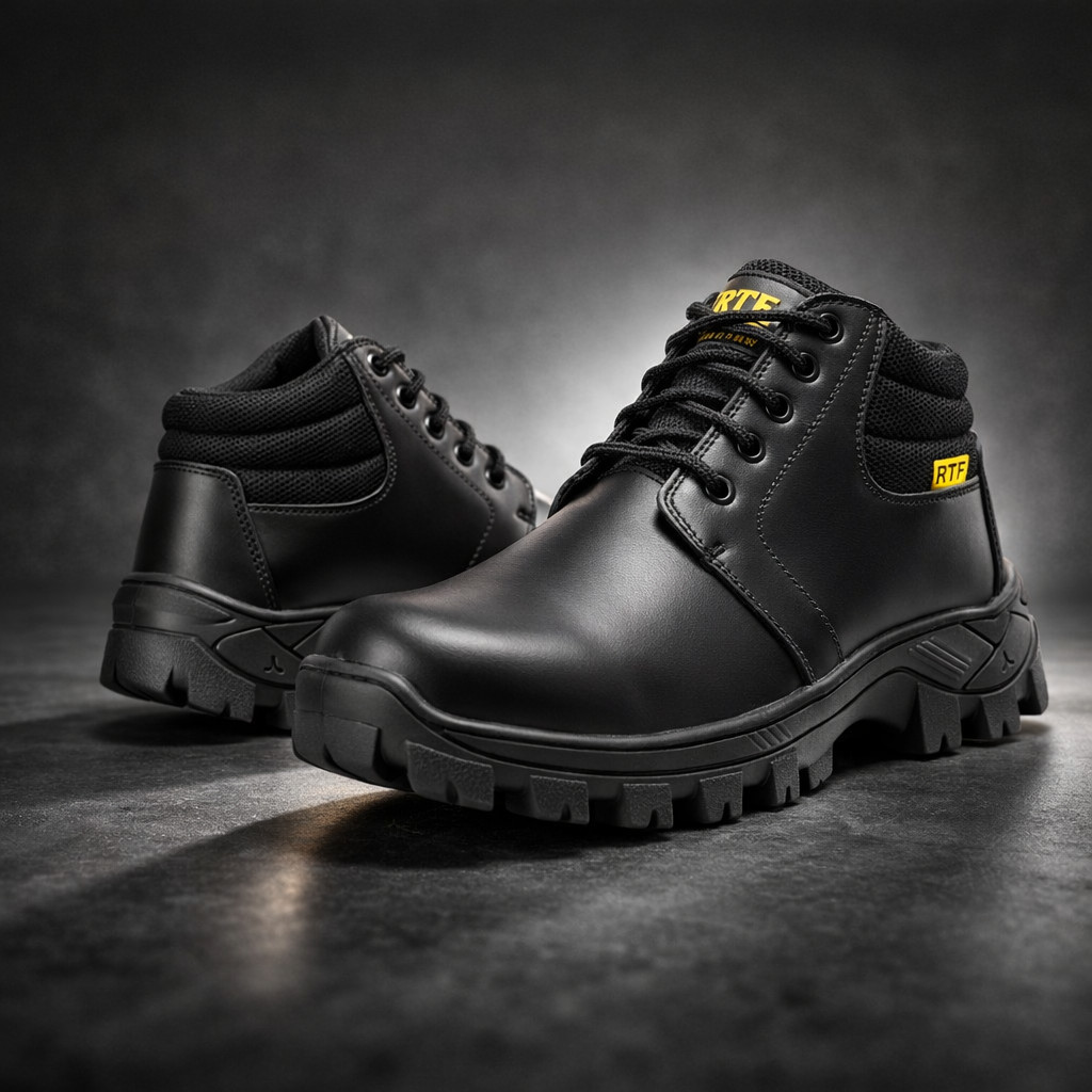 Bota Masculina Coturno Trabalho Segurança Solado Tratorado Antiderrapante Confortável Resistente Urbana