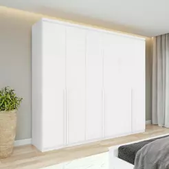 Guarda Roupa Casal 100% MDF 6 Portas 4 Gavetas Alonzo Branco