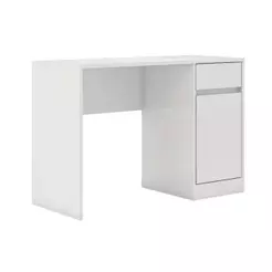 Mesa Escrivaninha Juvenil Office Morada c/ 1 Porta e 1 Gaveta Branco - Demóbile