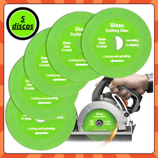 Kit 5 Discos Diamantado Para Corte De Vidro Porcelanato Piso e Cerâmica 100mm X 20mm em Oferta na Shopee