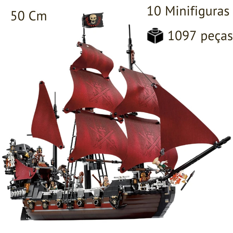 Navio Piratas do Caribe: Vingança da Rainha Ana– Blocos de Montar - 1097 peças