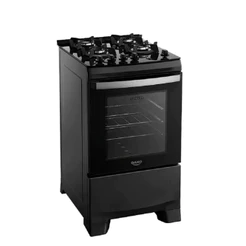 Fogão Supreme Bivolt Preto Glass 4 Bocas Automático Mesa de Vidro Dako