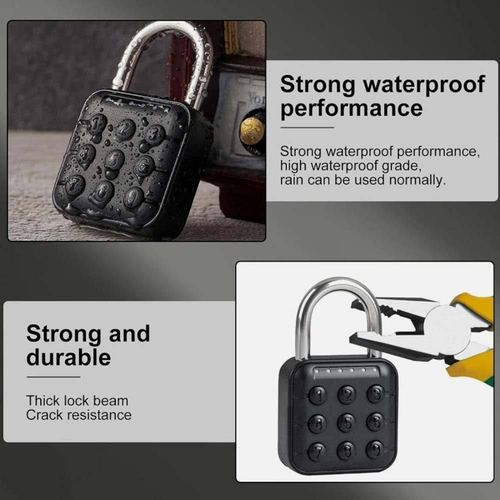 Keyless Combination Lock, Waterproof Smart Code Padlock, Password Code Digital Padlock