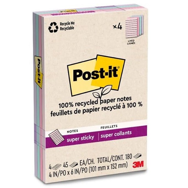 POST-IT Notas 4621R Coleçao Viajar 4 Blocos 101MM  X 152MM
