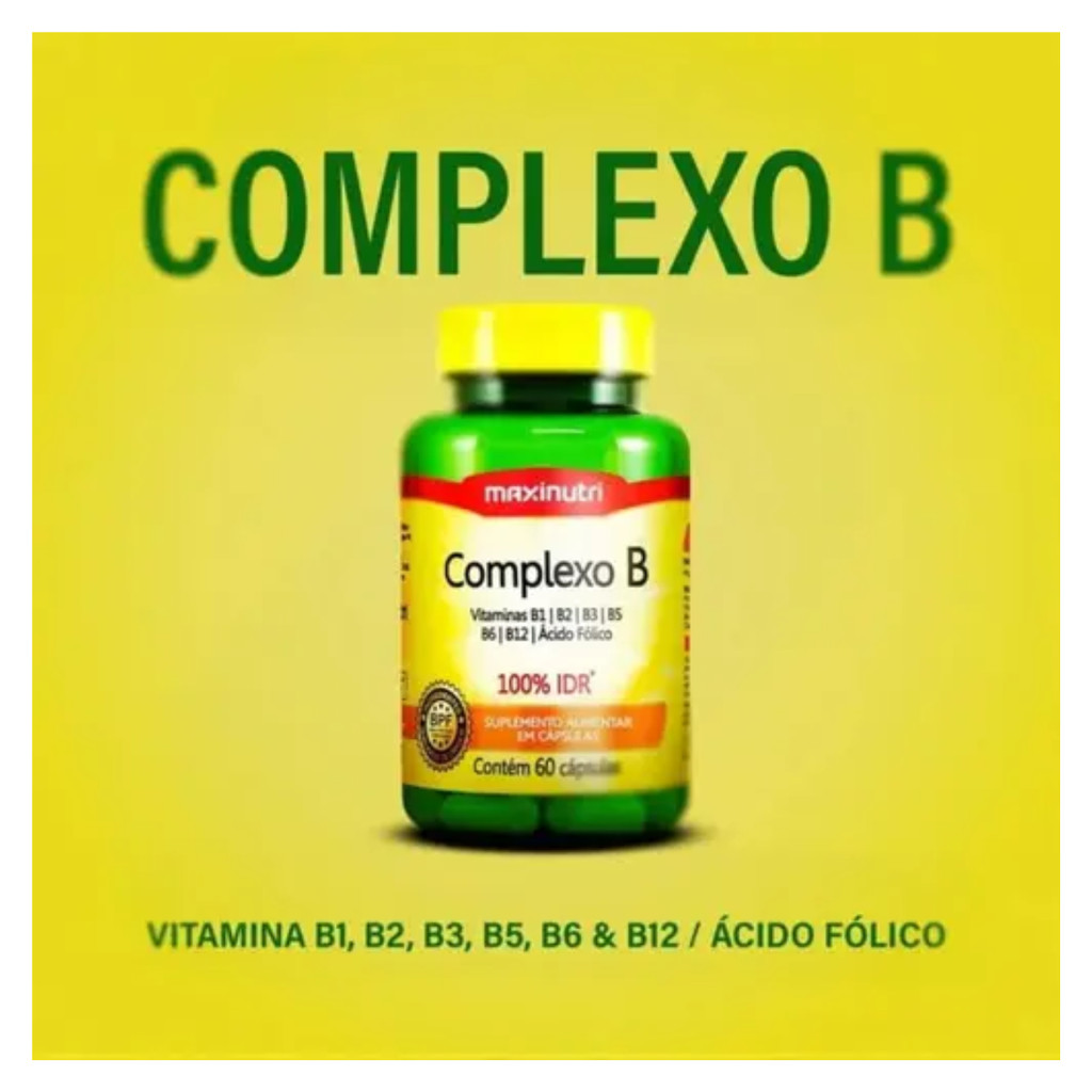 Complexo B Maxinutri 100% IDR 60 Cápsulas