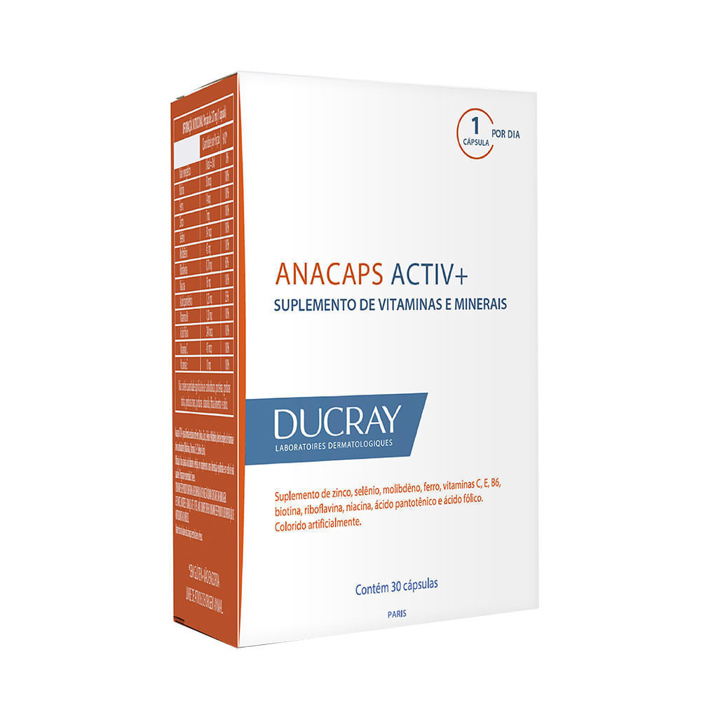 Anacaps Activ+ Ducray 30 Cápsulas em Oferta na Shopee